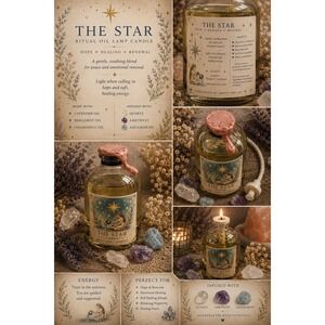 The Star Tarot Ritual Oil Candle
